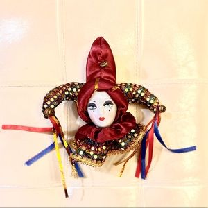 Naturally Mask New Orleans Good Luck Mardi Gras Ceramic Bells Collectible Faces